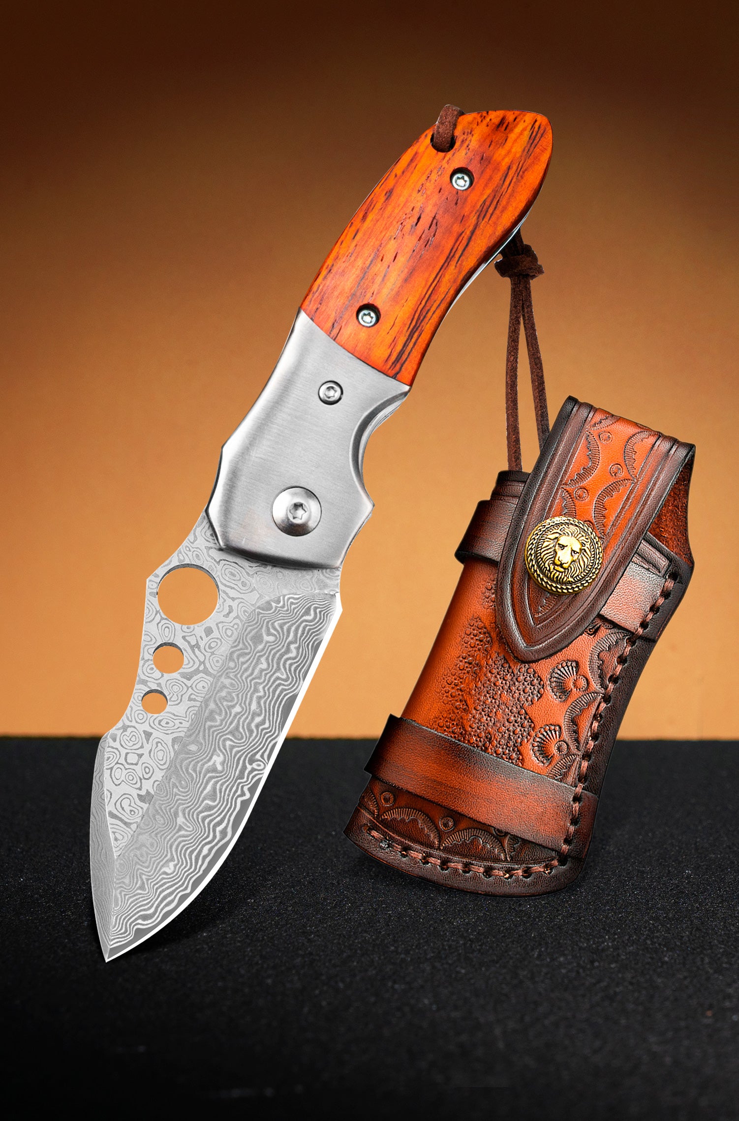 NedFoss Heron Damascus Pocket Knife, 2.75 VG10 Damascus Steel