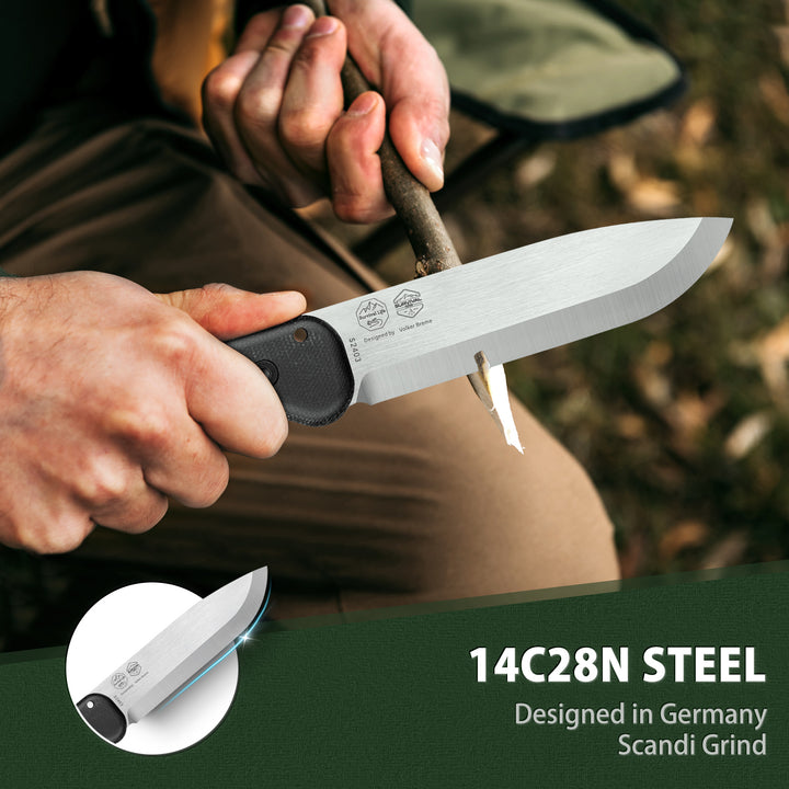 NedFoss SEALION 4" D2 Steel Full Tang Bushcraft Knife with Fire Starter