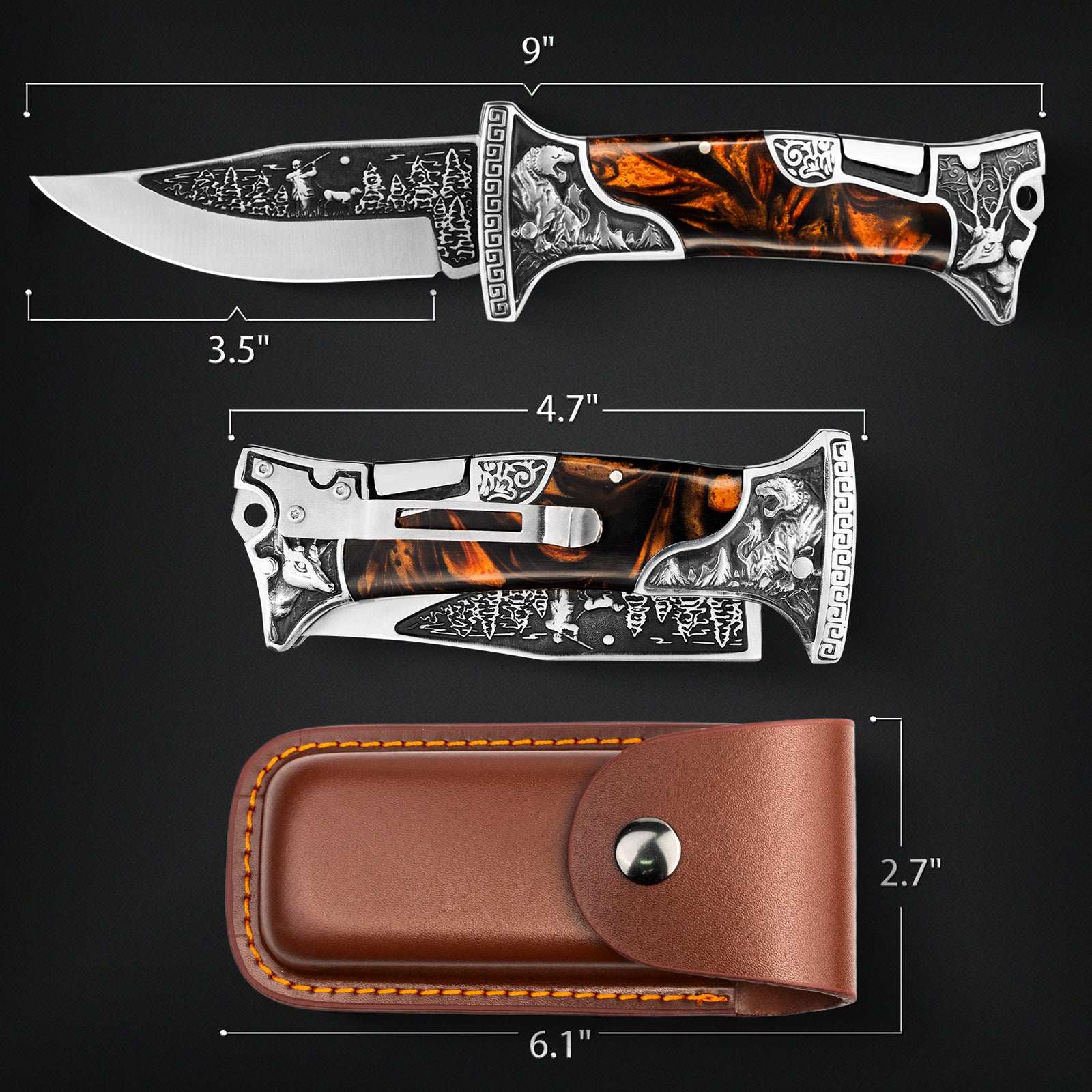 NedFoss Tiger-roar Pocket Knife with 3.5