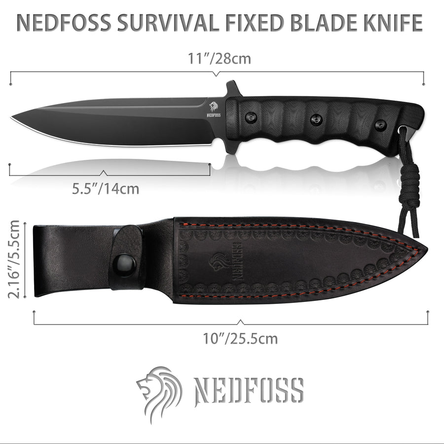 Phoenix Fixed Blade Bowie Knife,8Cr14Mov Blade and G10 Handle – NedFoss ...